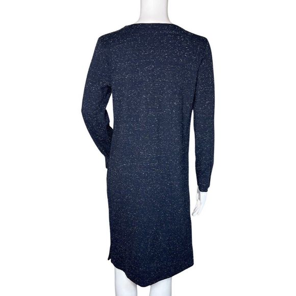 J. Jill Dress Womens Small Navy Blue White Speckled Ponte Knit Basic Minimalist - Picture 4 of 8